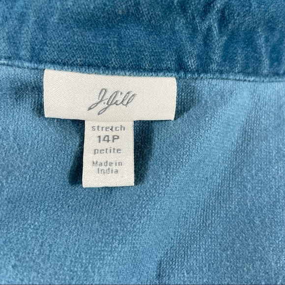 J. Jill Womens Jacket Blue Teal Stretch Velvet corduroy Petites 14P - Picture 6 of 8